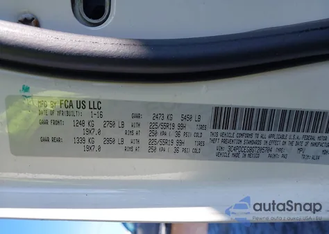 2016 Dodge Journey R/T from USA, damaged, VIN 3C4PDCEG8GT205704